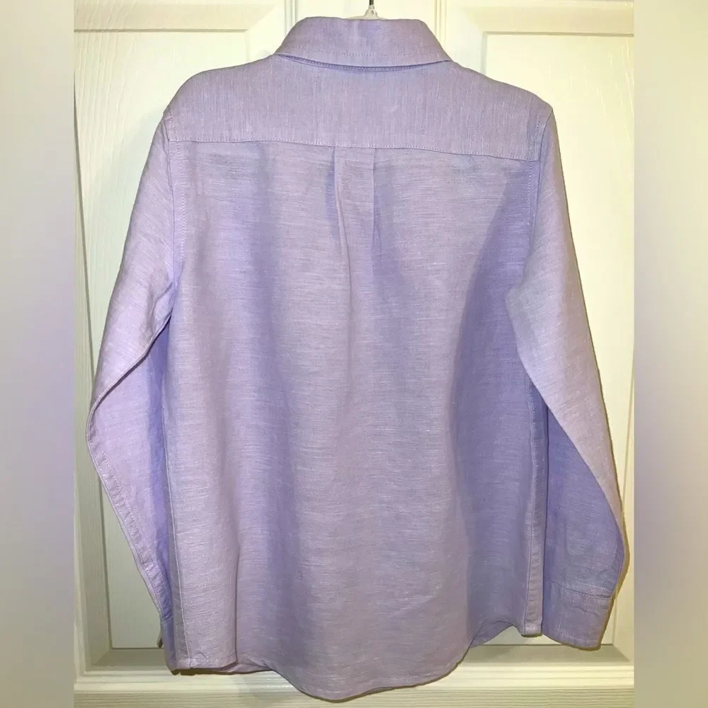 JANIE AND JACK LINEN COTTON BUTTON SHIRT 5 (BUNDLE OF 2)